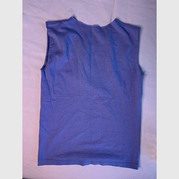 Unisex Periwinkle Blue Silver Graphic Band Tee Tshirt Fits like XS - Picture 3 of 5